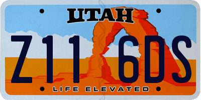 UT license plate Z116DS