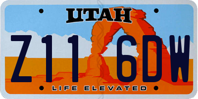 UT license plate Z116DW