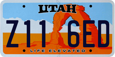 UT license plate Z116ED