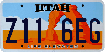 UT license plate Z116EG