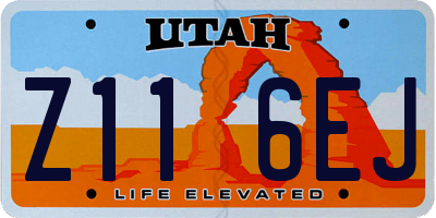 UT license plate Z116EJ