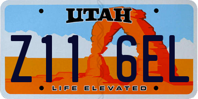 UT license plate Z116EL
