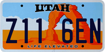 UT license plate Z116EN