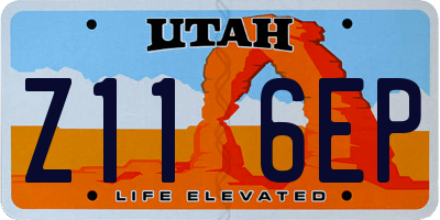 UT license plate Z116EP
