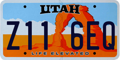 UT license plate Z116EQ