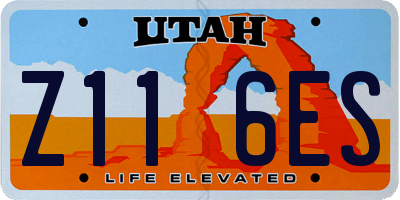 UT license plate Z116ES
