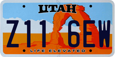 UT license plate Z116EW