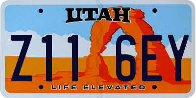 UT license plate Z116EY