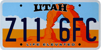 UT license plate Z116FC