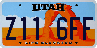 UT license plate Z116FF