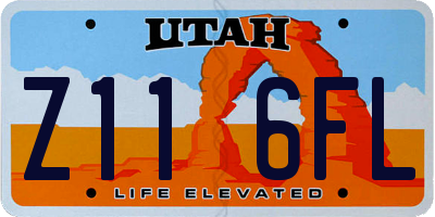 UT license plate Z116FL