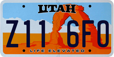 UT license plate Z116FO