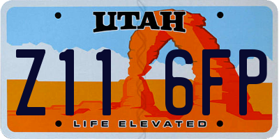 UT license plate Z116FP