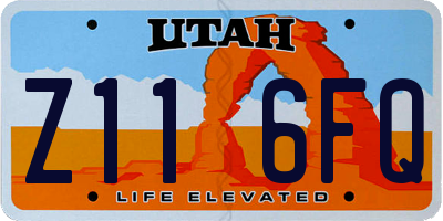 UT license plate Z116FQ
