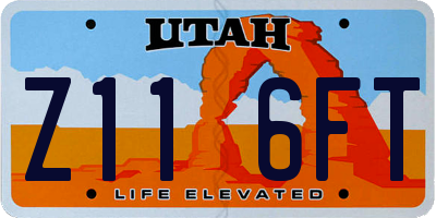 UT license plate Z116FT