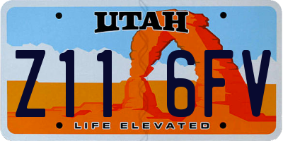 UT license plate Z116FV