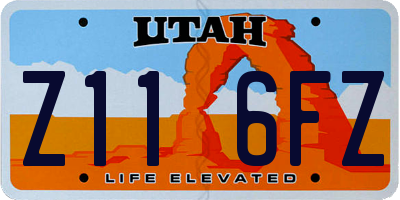 UT license plate Z116FZ