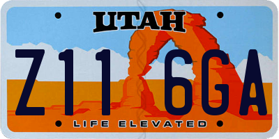 UT license plate Z116GA