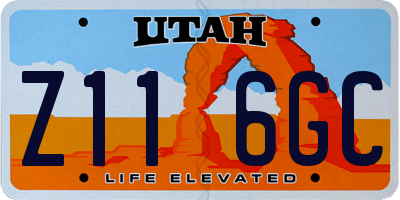 UT license plate Z116GC