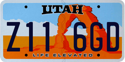 UT license plate Z116GD