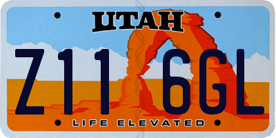 UT license plate Z116GL