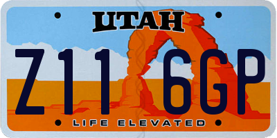 UT license plate Z116GP