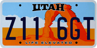 UT license plate Z116GT