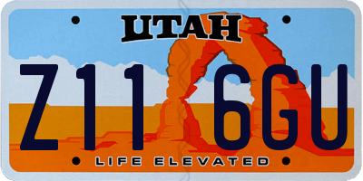 UT license plate Z116GU