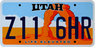 UT license plate Z116HR