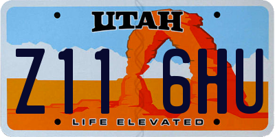 UT license plate Z116HU