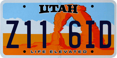 UT license plate Z116ID