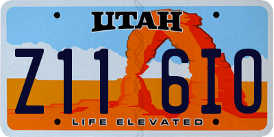 UT license plate Z116IO