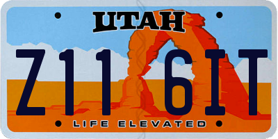 UT license plate Z116IT