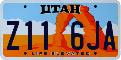 UT license plate Z116JA