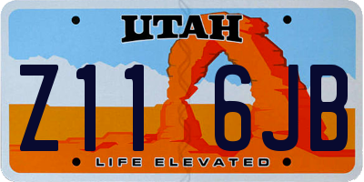 UT license plate Z116JB