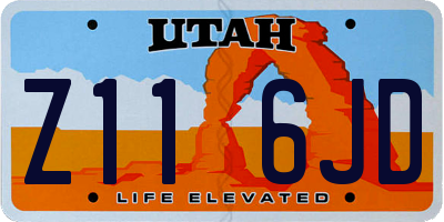 UT license plate Z116JD