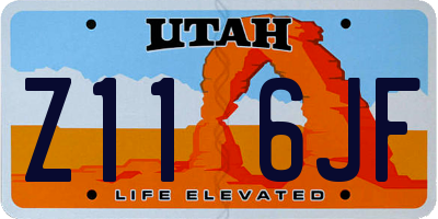 UT license plate Z116JF