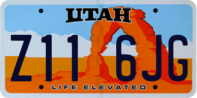 UT license plate Z116JG