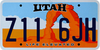UT license plate Z116JH