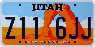 UT license plate Z116JJ