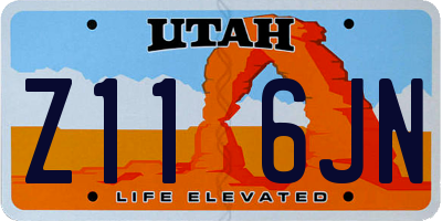 UT license plate Z116JN