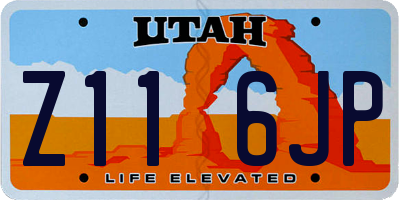 UT license plate Z116JP