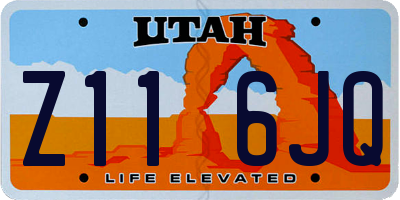UT license plate Z116JQ
