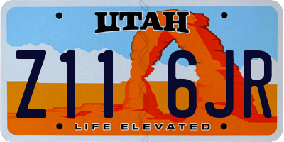 UT license plate Z116JR