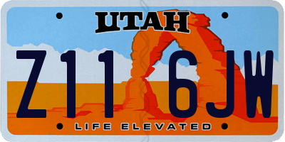 UT license plate Z116JW
