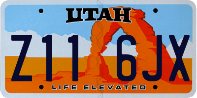 UT license plate Z116JX