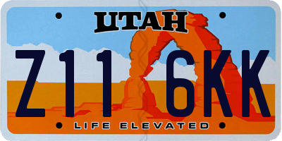 UT license plate Z116KK