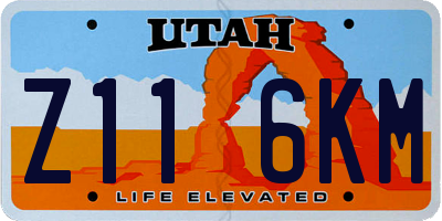 UT license plate Z116KM