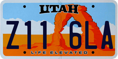 UT license plate Z116LA