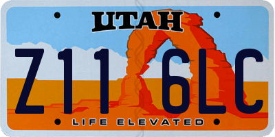 UT license plate Z116LC